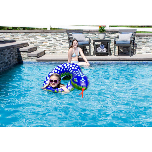 Poolmaster Swimming Pool Float Split Pool Ring Snake Green 2