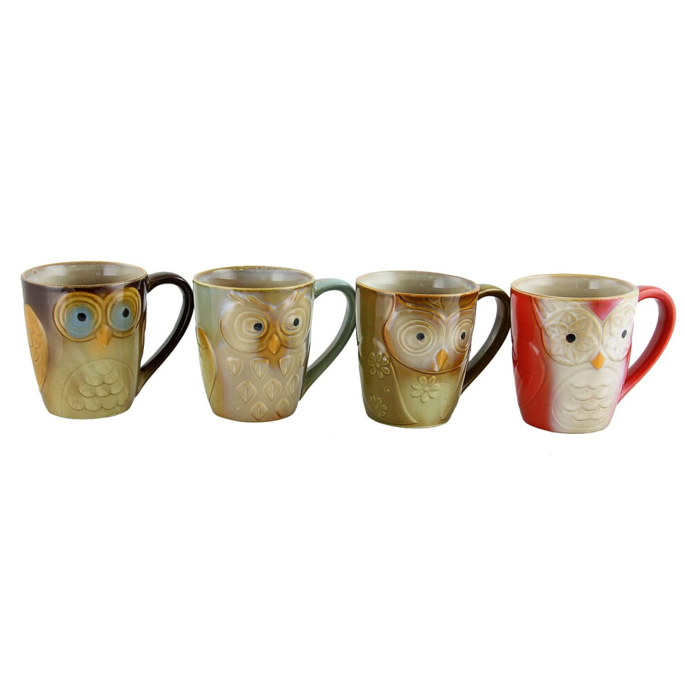 Photos - Mug / Cup Gibson Owl City 17 Ounces Mug Set 4-Pack (85223.01) 621021 (93586644M)