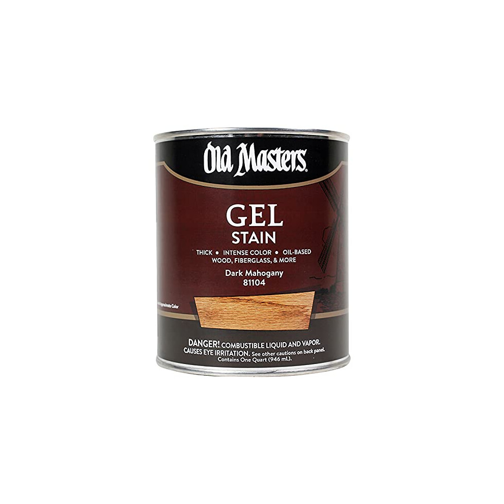 Old Masters 81104 Gel Wood Stain 1 Quart Dark Mahogany 086348811041