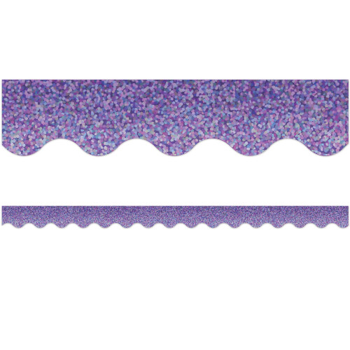 PURPLE SPARKLE SCALLOPED BORDER