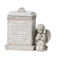Roman 12445 Memorial Box Cherub Memorial 9in Height