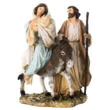 Joseph's Studio by Roman - Flight into Egypt Figure on Base Life of Christ Renaissance Collection 8.25"""" H Resin and Stone Religious Gift Decor