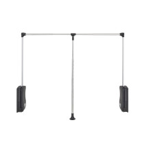 Rev-A-Shelf Asta per armadio regolabile lateralmente da 35""-48"" per mobili da cucina/bagno con maniglia telescopica e hardware cromato CPDR-3548