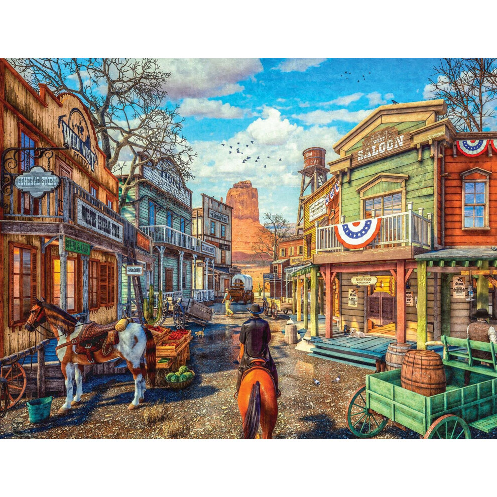Photos - Jigsaw Puzzle / Mosaic Springbok 's 500 Piece Jigsaw Puzzle Old Western Town - Made in USA 33-01658