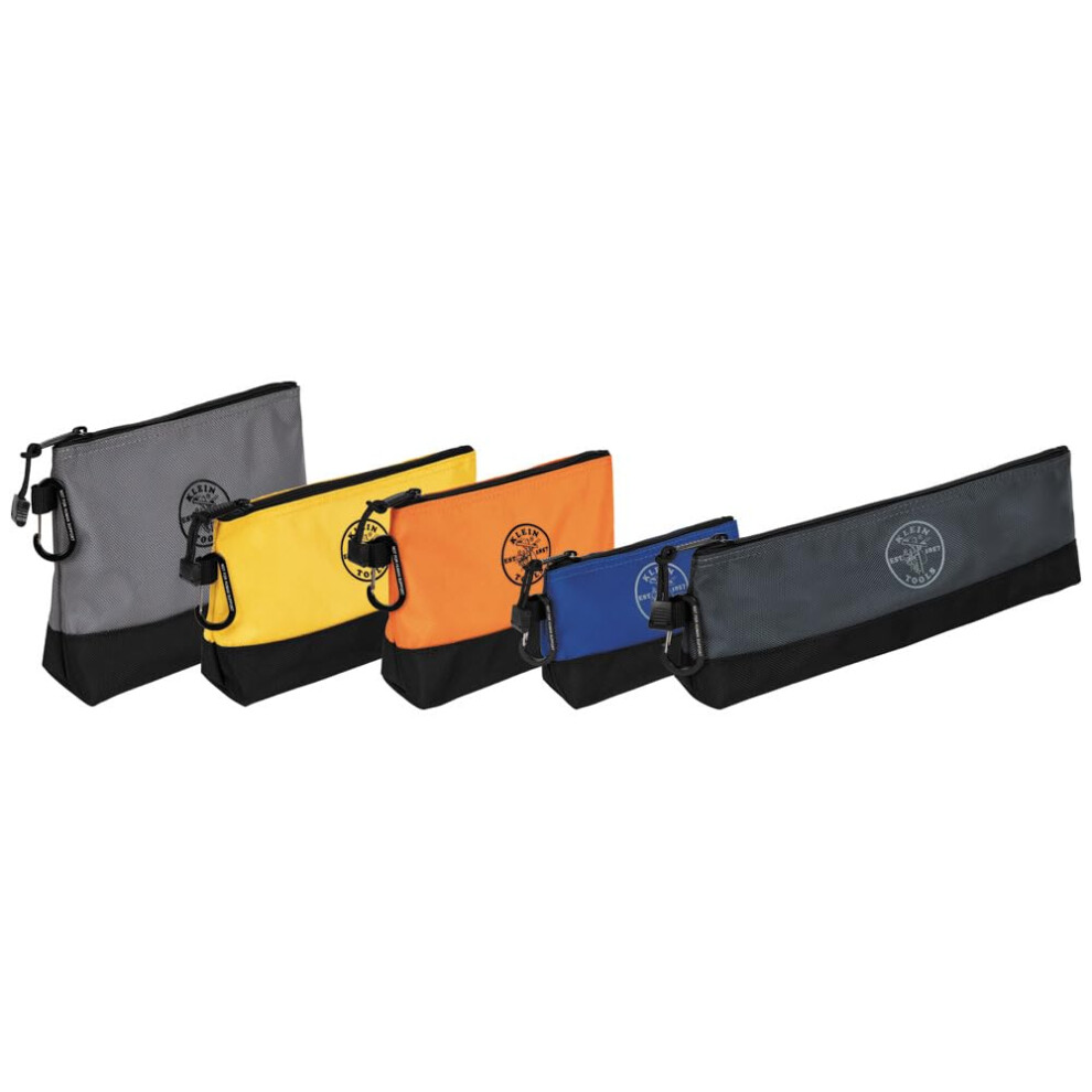Photos - Tool Box Klein Tools 55569 Stand-Up Zipper Bag Tool Pouch with Carabiners Reinforced Gusseted Bottoms Water Resistant 1680d Multi-Siz 