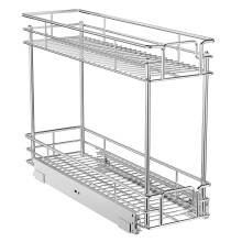 ROOMTEC Pull Out Spice Rack for Narrow Cabinet (7"""" W X 20"""" D) 3 Tier Heavy Duty Sliding Spice Cabinet Organization Shelf Racks Pull Out Shelve