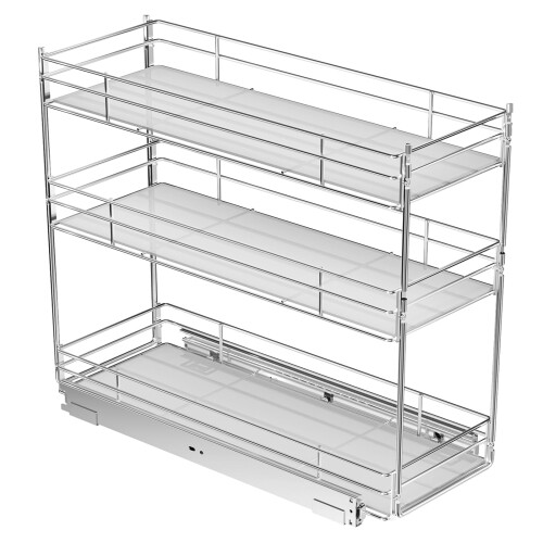 ROOMTEC Pull Out Spice Rack for Narrow Cabinet (8"""" W X 20"""" D) 3 ...