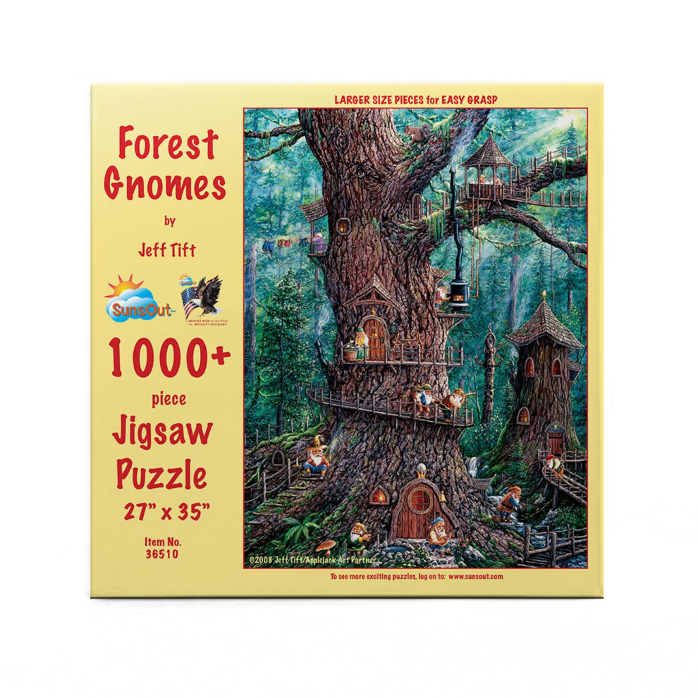 Sunsout Inc - Forest Gnomes - 1000 Pc Grandes Pices Puzzle Jigsaw Par Artiste: Jeff Tift - Taille Finie 27 """" X 35 """" - Mpn # 36510-image