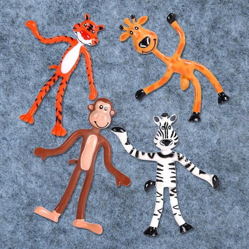 Rhode Island Novelty 4"""""""" Bendable Zoo Animals | 12 Per Order 2