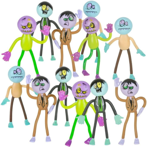 Rhode Island Novelty 3.5 Inch Bendable Zombies One Dozen Per Order