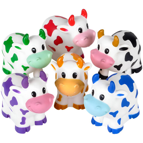 Rhode Island Novelty 2 Inch Rubber Water Squirting Cows One Dozen Assorted 2
