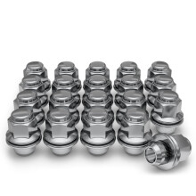 White Knight M12X1.25 Lug -Nsse fr ausgewhlte Nissan und Infiniti Factory Style Chrom Med Mag mit Waschmaschine - 5306-20 Uhr (20 Pack)