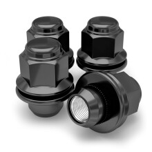 White Knight M12X1.25 Lug Nuts fr ausgewhlte Nissan und Infiniti Factory Style (Black Chrom) Med Mag mit Waschmaschine - 5306BK -4 (4 Pack)
