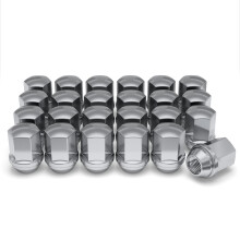 White Knight M14x1.5 Lug -Muttern fr ausgewhlte GM- und CDJR Solid -Stck -Fabrikstil -Chromstandard (1,56 """") Duplex Bulge Acorn - 1709d -24am