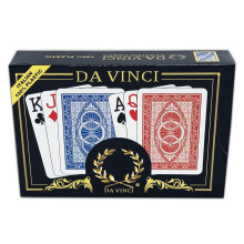 DA VINCI Ruote Italian 100% Plastic Playing Cards 2-Deck Poker Size Set Jumbo Index w/Hard Shell Case and 2 Cut Cards
