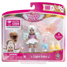 Royale High 3 Light Fairy Fashion Doll - 1 Figure avec 9 accessoires de mode - Code d'article virtuel inclus - srie 2 - 5 ans et plus