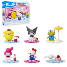 BLDR Hello Kitty en vrienden minifiguren 6-pack - Hello Kitty Cinnamoroll Pompompurin My Melody Keroppi & Kuromi - Exclusief Amazon - Leeftijden