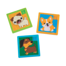 Fun Express Cute Dog Slide Puzzle - Fun & Engaging Educational Toy for Kids Improves Cognitive Skills Problem-Solving & Hand-Eye Coordination - I