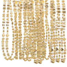 Fun Express Gold Team Bride Bead Necklaces - Bulk set of 24 - Bachelorette Party Jewelry and Bride Tribe Supplies