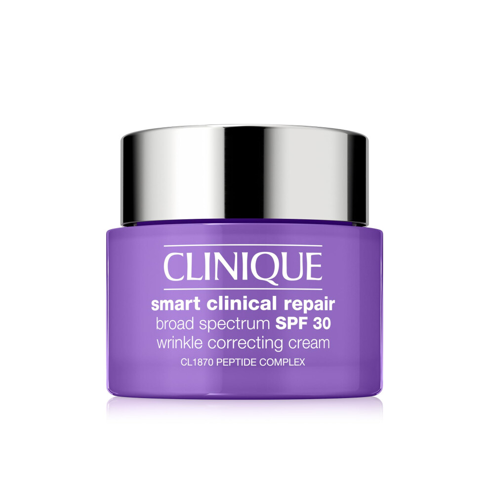 Clinique Smart Clinical Repair Broad Spectrum SPF 30 Wrinkle Correcting Cream with Peptides  Hyaluronic Acid + Glycerin | Protecting + Repairing