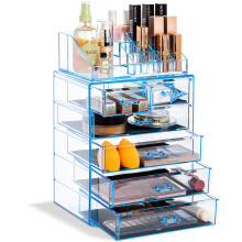 Sorbus Clear Cosmetic Makeup Organizer - Make Up & Jewelry Storage, Case & Display - Spacious Design - Great for Dresser, Bathroom, Vanity & Counterto