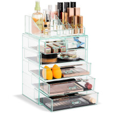 Sorbus Clear Cosmetic Makeup Organizer - Make Up & Jewelry Storage, Case & Display - Spacious Design - Great Holder for Dresser, Bathroom, Vanity & Co
