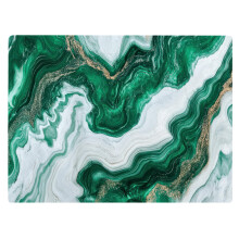 White Green Moss Agate Marble Kitchen Glass Cutting Board Ocean Decorative Gift Marbled Granite Stone Rock Gift For Her Mom Wife (White Green)