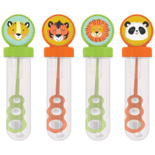 Plastic Bubble Tubes - 1 Oz (4 Pcs) - Perfect Party Favors for Kids Birthdays & Themed Parties Get Wild Birthday