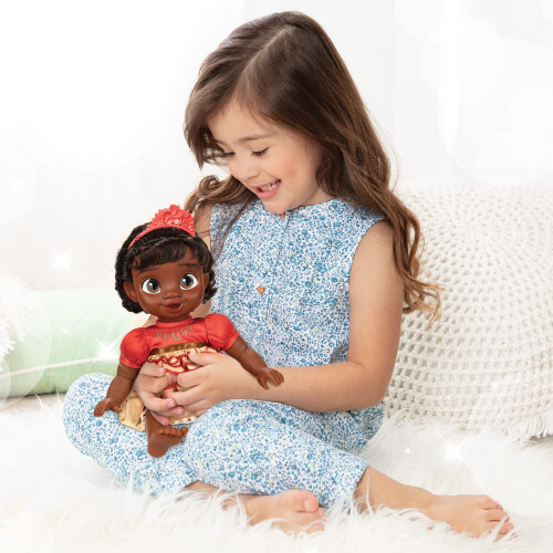 Disney Boneca Princesa Moana da Disney com mamadeira e prendedor de cabelo 1