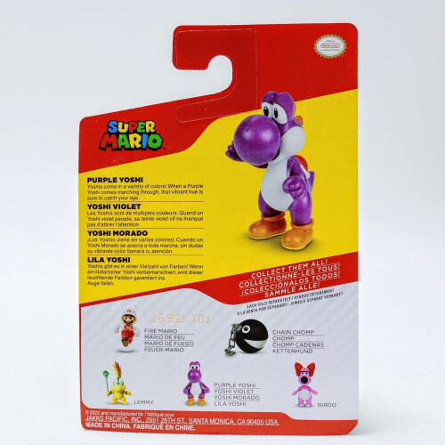 Super Mario Mini boneco de ao SUPER MARIO de 2,5 polegadas - Yoshi roxo - A embalagem pode variar 2