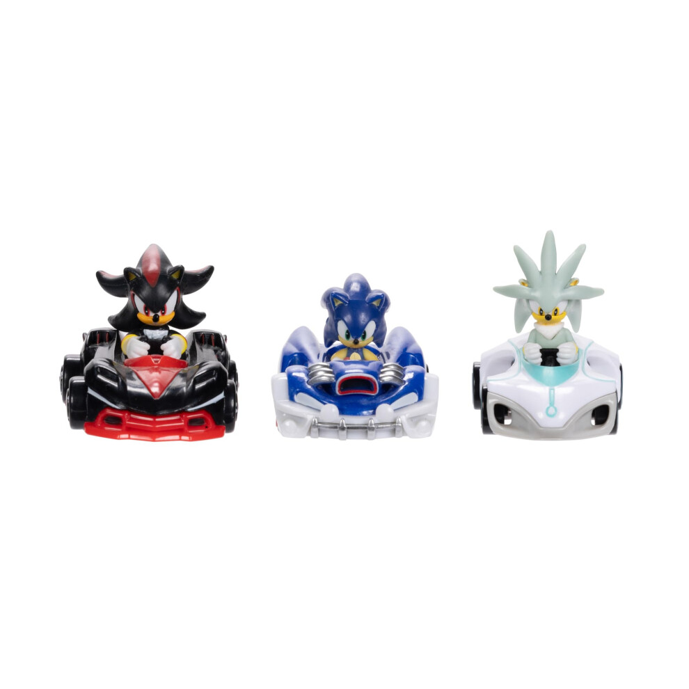 New Sonic The Hedgehog Vehicles 3-Pack 1:64 Die-Cast Include Sonic - Speed Star Tails - Whirlwind Sport And Dr. Eggman - Egg Booster 423254