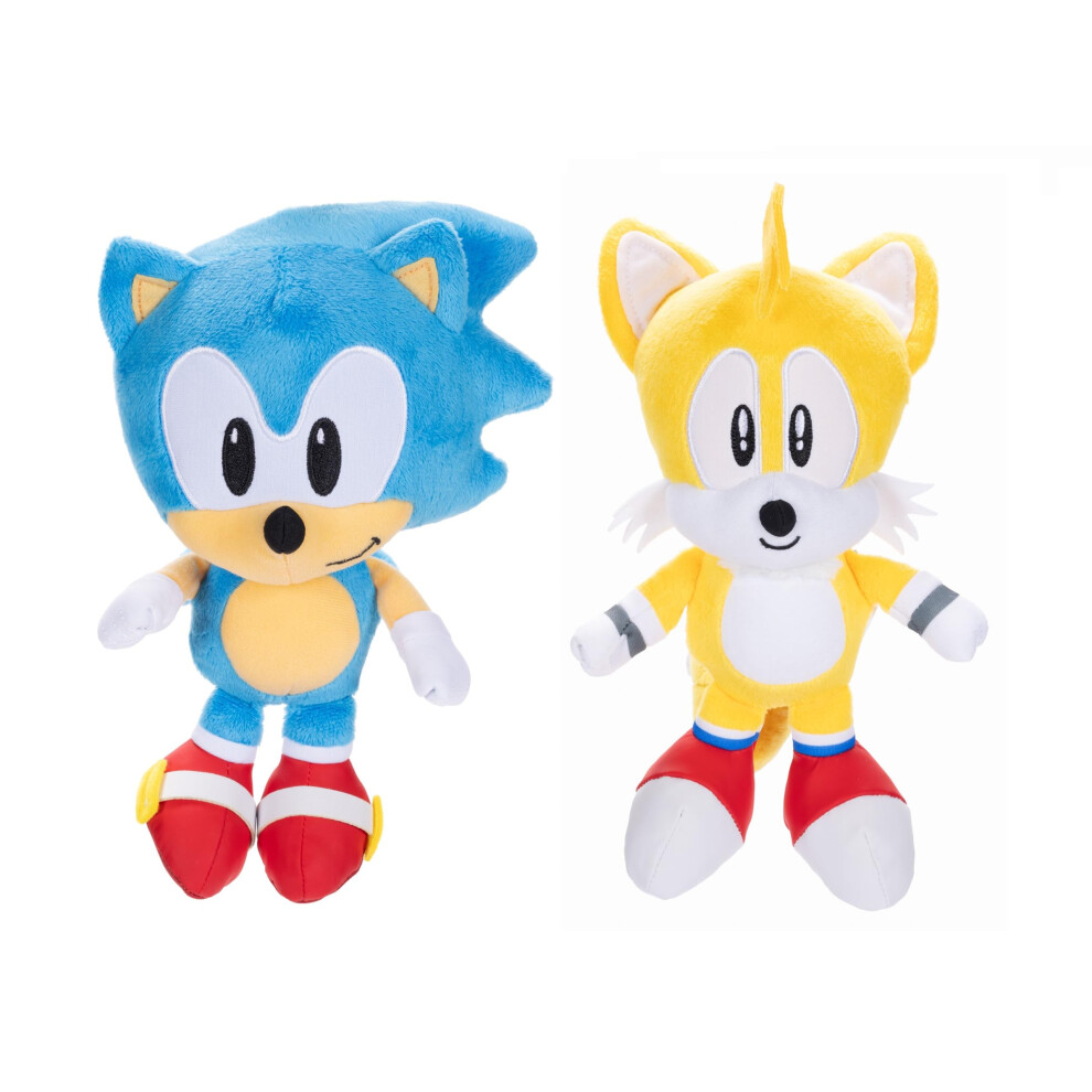 Sonic The Hedgehog 9"""" Plush 2-Pack Sonic & Tails Collectible Stuffed Toy