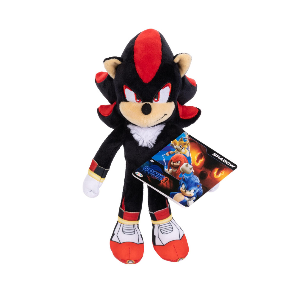 Sonic The Hedgehog 3 Movie Shadow Plush 9-Inch Stuffed Toy Figure - Officially Licensed Sonic 3 Movie