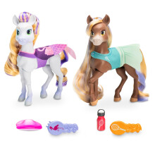 Wild Manes Pferdespielzeug, Tillys Tennis-Match-Pferdepuppe und Finleys Pool-Party-Pferdepuppe, 2-Figuren-Set