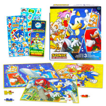 Sonic The Hedgehog Puzzle fr Kinder-Set  Bundle mit 3 Sonic-Puzzle-Aufklebern Mehr | 1: 48-teilige und 2: 100-teilige Sonic-Rtsel fr Kinder