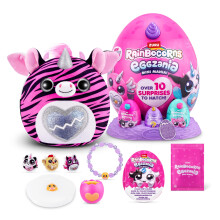 Rainbocorns Eggzania Mini Mania Zebra Peluche Sorpresa Unboxing con idea di peluche animale per bambine con gioco immaginario di ZURU