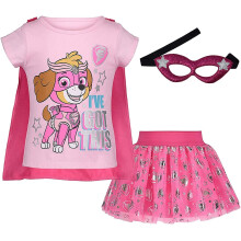 Paw Patrol Skye Toddler Girls Cosplay Tricou Tulle Tutu Cape ?i Mask 4 piese Set Set 4T