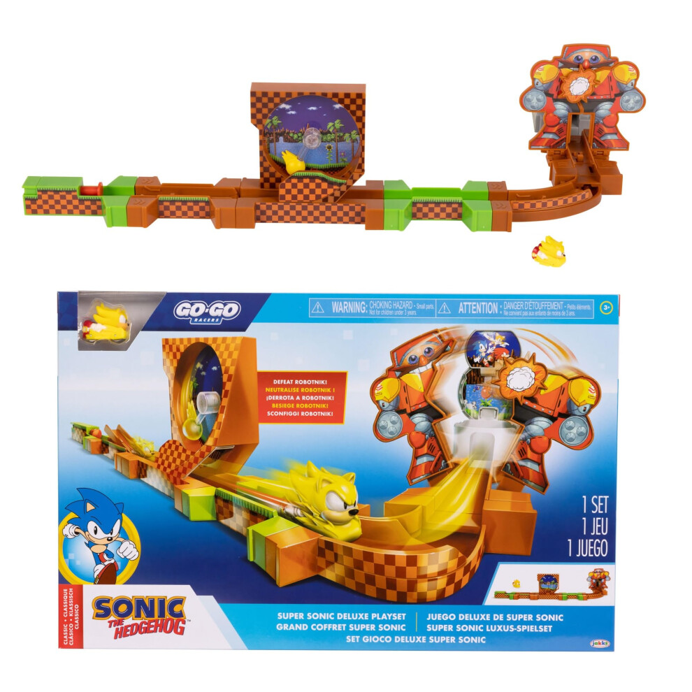 New Sonic The Hedgehog Go Go Racers Deluxe Playset With Diecast Super Sonic Figure Combine With The Sonic Adventure Playset And Knuckles Adventure P Green 423344