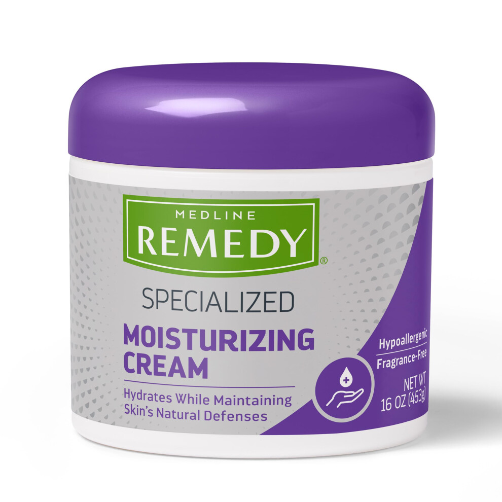 Medline Remedy Cream Specialized Skin Fragrance-Free (16 Oz) 1.5% Dimethicone Nourishing Moisturizer For Dry Skin Sulfate-Free Paraben-Free