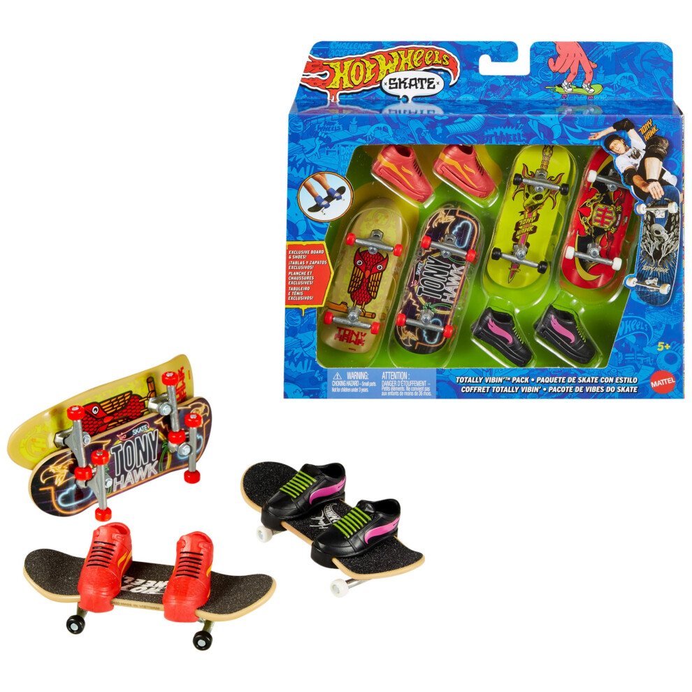 Hot Wheels Skate Fingerboards & Skate Shoes Multipack Toy For Kids (Styles May Vary)