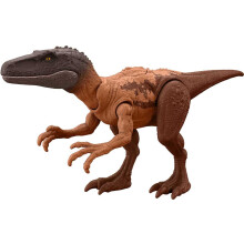 Mattel Jurassic World Strike Attack Dinosaurierspielzeug mit Single-Strike-Action und beweglichen Gelenken Herrerasaurus Action-Figur beinhaltet
