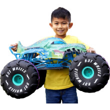 Hot Wheels Monster Trucks RC Toy Large Remote-Control 1:6th Scale Mega-Wrex All-Terrain Tires 2ft+ Long