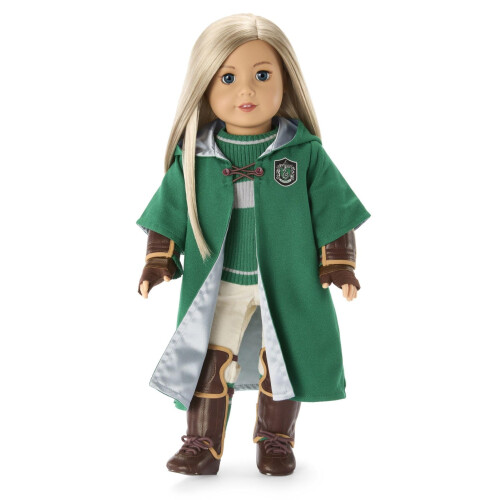 American Girl American Girl Harry Potter Boneca de 18 polegadas Uniforme de Quadribol da Sonserina com Robe e Braso da Casa para maiores de 6 anos 1