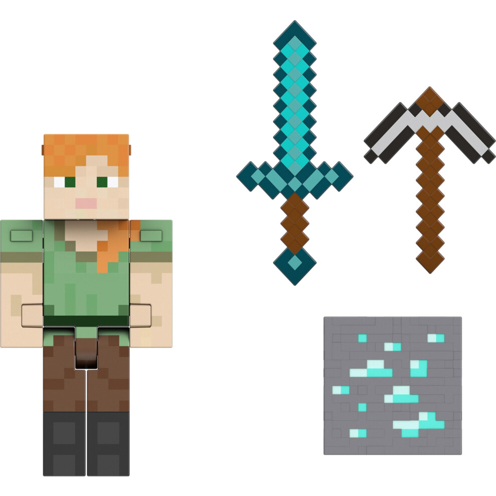 Minecraft Diamond Level Alex Action Figure 6+ Years