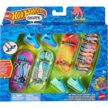 Hot Wheels Skate Tony Hawk Fingerboard & Skate Shoes Multipack, 4 Compleet Geassembleerde Boards