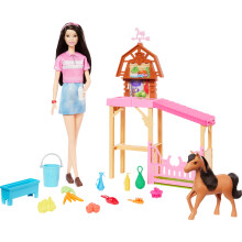 Barbie Toy Stable Playset avec Fashion Doll Small Pony & 10+ Accessoires Mystres inspirs: The Great Horse Chase