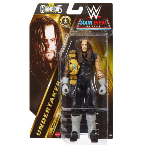 WWE Campees da srie Main Event da WWE - Figura articulada de 6 polegadas - Figuras de Undertaker + Cinto 1