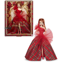 Barbie 2024 Holiday Dolls Collector Collecteur Signature Plaid Signature Plaid avec arc rouge Hair Red Hair Red Hair