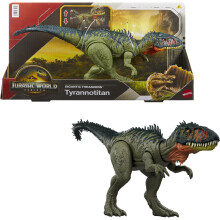 Mattel Jurassic World Rebirth Gigantic Thrashers Tyrannotitian Dinosaur Figur Spielzeug 2 Schwanz aktiviert Rampage Angriffe Digitales Spiel