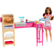 Barbie et Teresa pour l'amiti Teresa Fashion Doll & Kitchen Playset avec plus de 20 accessoires, y compris les cookies de changement de couleur